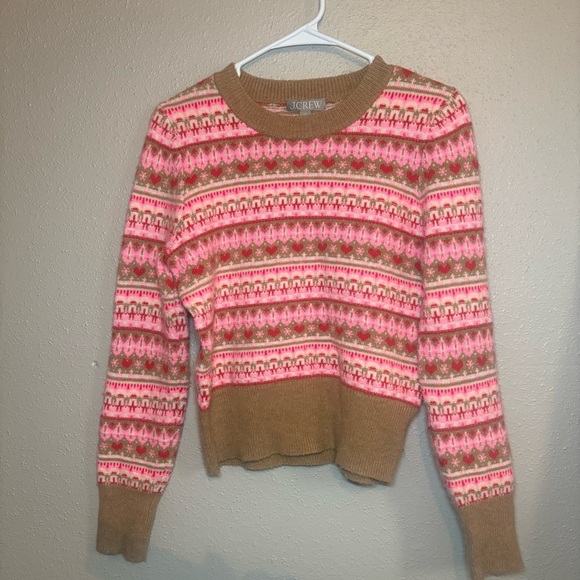 J Crew Shrunken Fair Isle Crewneck Sweater size XS - Picture 2 of 7